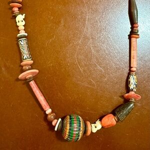 Vintage Handcrafted Multicolor Beaded Necklace